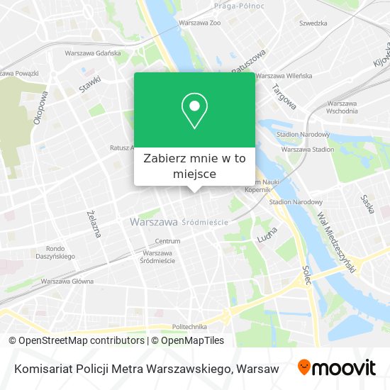 Mapa Komisariat Policji Metra Warszawskiego