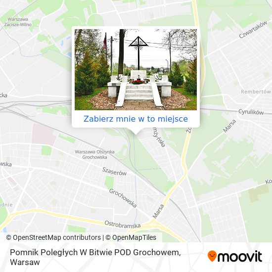 Mapa Pomnik Poległych W Bitwie POD Grochowem