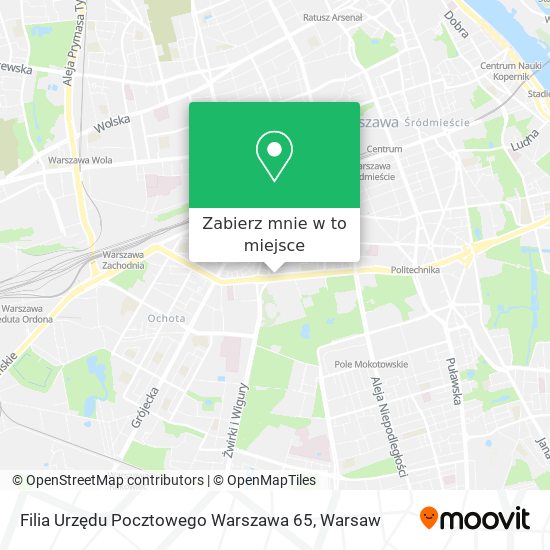 Mapa Filia Urzędu Pocztowego Warszawa 65