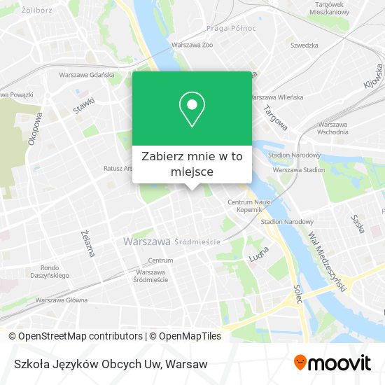 Mapa Szkoła Języków Obcych Uw