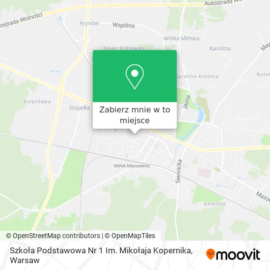 Mapa Szkoła Podstawowa Nr 1 Im. Mikołaja Kopernika