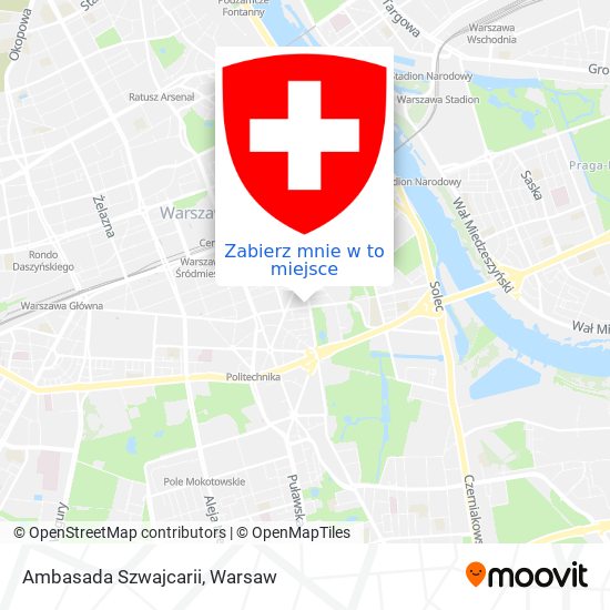 Mapa Ambasada Szwajcarii