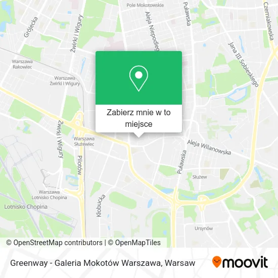 Mapa Greenway - Galeria Mokotów Warszawa