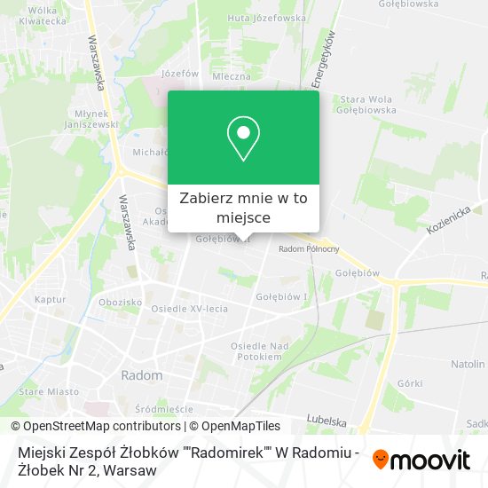 Mapa Miejski Zespół Żłobków ""Radomirek"" W Radomiu - Żłobek Nr 2