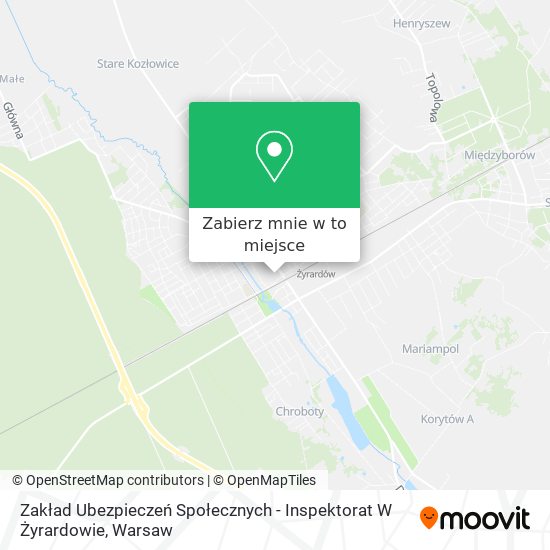 Mapa Zakład Ubezpieczeń Społecznych - Inspektorat W Żyrardowie