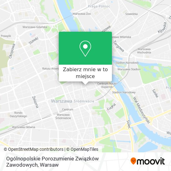 Mapa Ogólnopolskie Porozumienie Związków Zawodowych