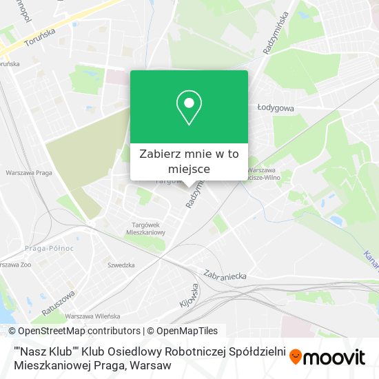 Mapa ""Nasz Klub"" Klub Osiedlowy Robotniczej Spółdzielni Mieszkaniowej Praga