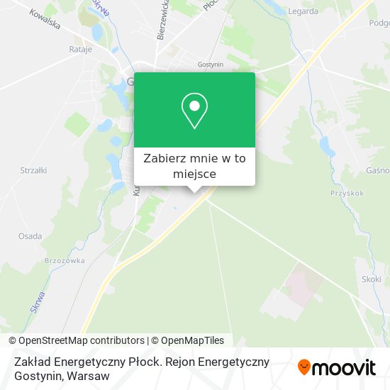 Mapa Zakład Energetyczny Płock. Rejon Energetyczny Gostynin