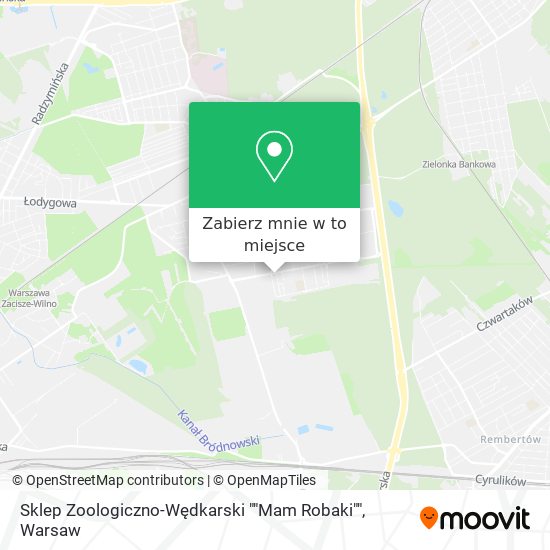 Mapa Sklep Zoologiczno-Wędkarski ""Mam Robaki""