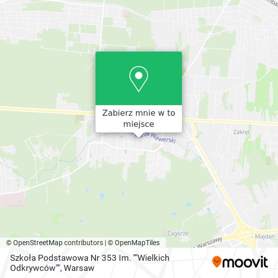 Mapa Szkoła Podstawowa Nr 353 Im. ""Wielkich Odkrywców""