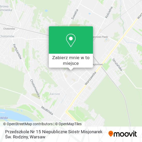 Mapa Przedszkole Nr 15 Niepubliczne Sióstr Misjonarek Św. Rodziny