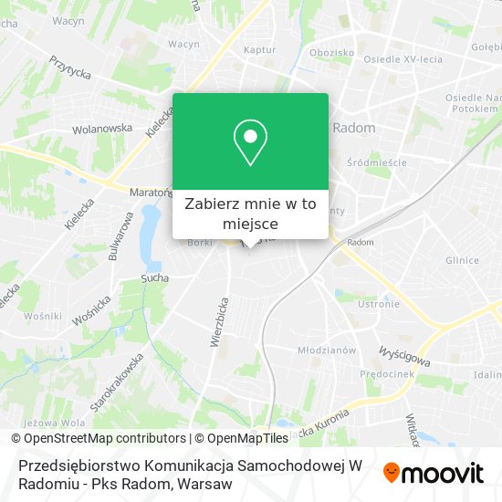 Mapa Przedsiębiorstwo Komunikacja Samochodowej W Radomiu - Pks Radom