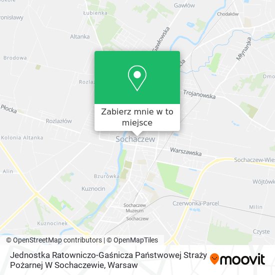 Mapa Jednostka Ratowniczo-Gaśnicza Państwowej Straży Pożarnej W Sochaczewie