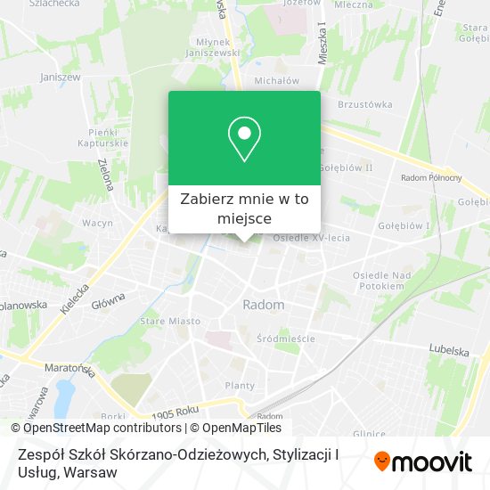 Mapa Zespół Szkół Skórzano-Odzieżowych, Stylizacji I Usług