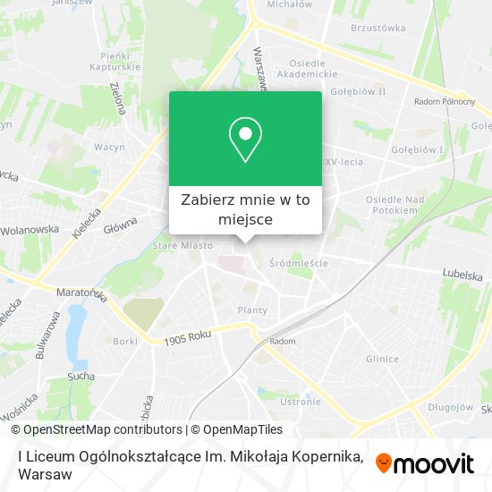 Mapa I Liceum Ogólnokształcące Im. Mikołaja Kopernika