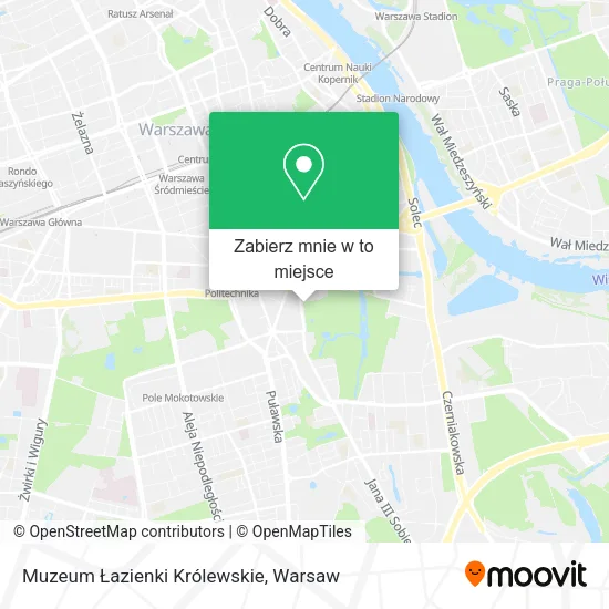 Mapa Muzeum Łazienki Królewskie