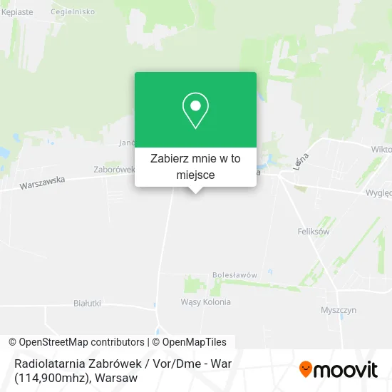 Mapa Radiolatarnia Zabrówek / Vor / Dme - War (114,900mhz)