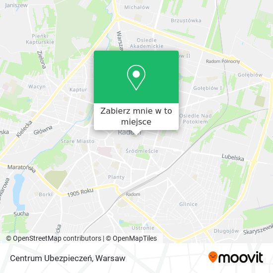 Mapa Centrum Ubezpieczeń