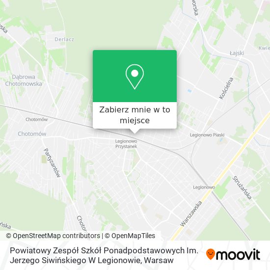 Mapa Powiatowy Zespół Szkół Ponadpodstawowych Im. Jerzego Siwińskiego W Legionowie