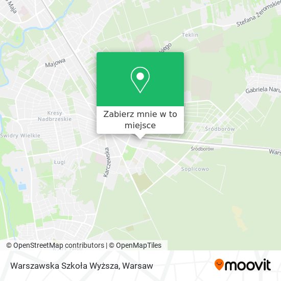 Mapa Warszawska Szkoła Wyższa