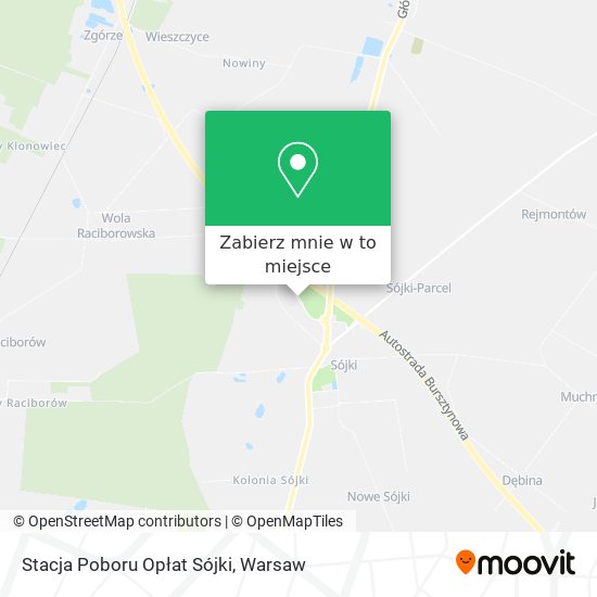 Mapa Stacja Poboru Opłat Sójki