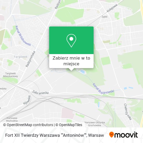 Mapa Fort XII Twierdzy Warszawa ""Antoninów""