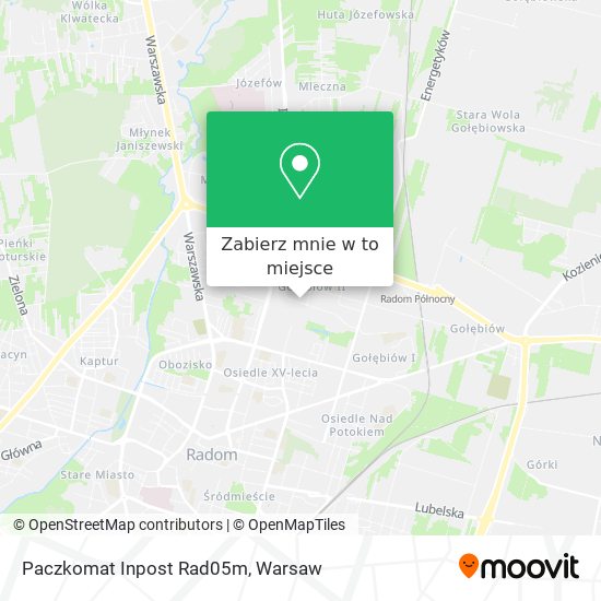 Mapa Paczkomat Inpost Rad05m