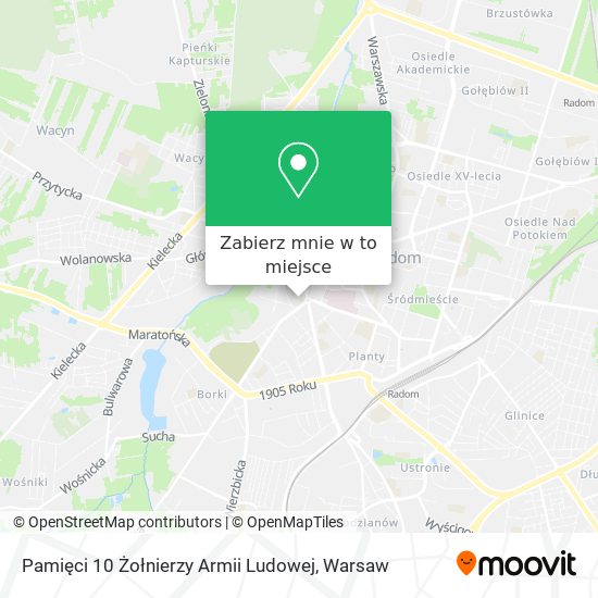 Mapa Pamięci 10 Żołnierzy Armii Ludowej