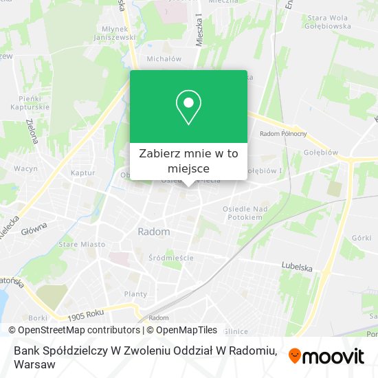 Mapa Bank Spółdzielczy W Zwoleniu Oddział W Radomiu