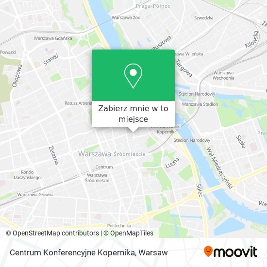 Mapa Centrum Konferencyjne Kopernika