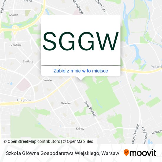 Mapa Szkoła Główna Gospodarstwa Wiejskiego