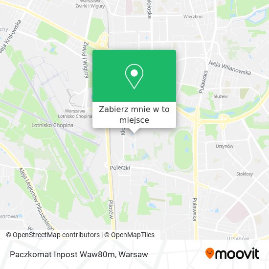 Mapa Paczkomat Inpost Waw80m