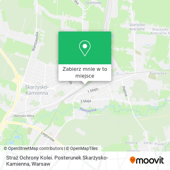 Mapa Straż Ochrony Kolei. Posterunek Skarżysko-Kamienna