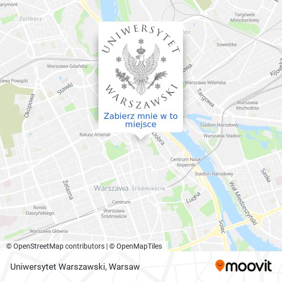 Mapa Uniwersytet Warszawski