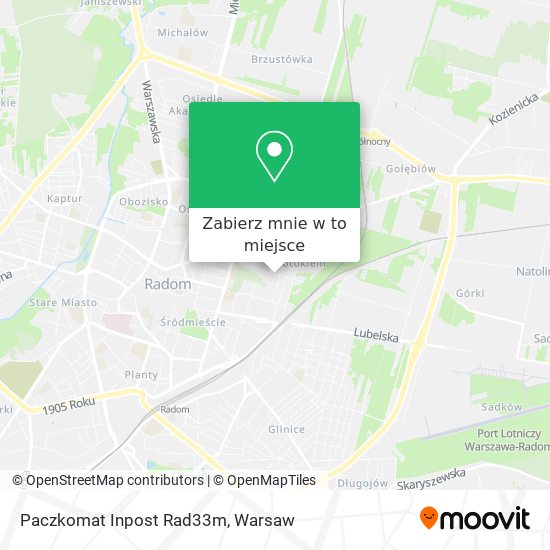 Mapa Paczkomat Inpost Rad33m