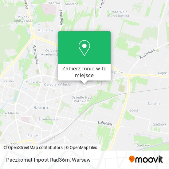 Mapa Paczkomat Inpost Rad36m