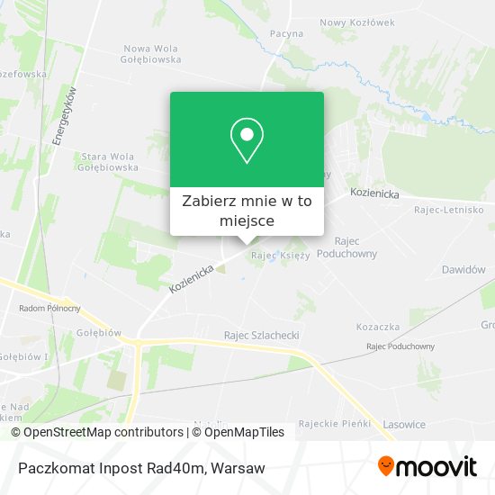 Mapa Paczkomat Inpost Rad40m