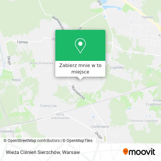 Mapa Wieża Ciśnień Sierzchów