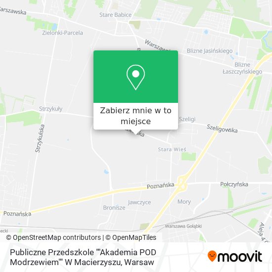 Mapa Publiczne Przedszkole ""Akademia POD Modrzewiem"" W Macierzyszu