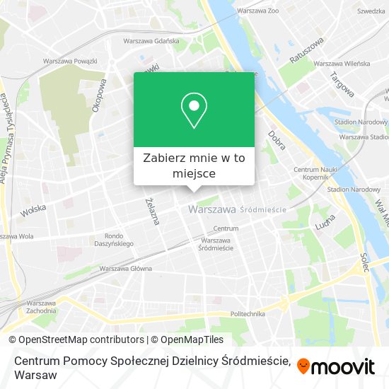 Mapa Centrum Pomocy Społecznej Dzielnicy Śródmieście