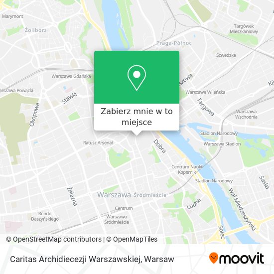 Mapa Caritas Archidiecezji Warszawskiej