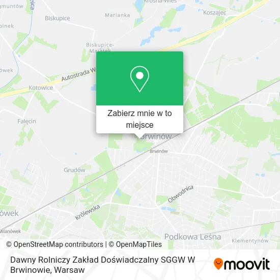 Mapa Dawny Rolniczy Zakład Doświadczalny SGGW W Brwinowie