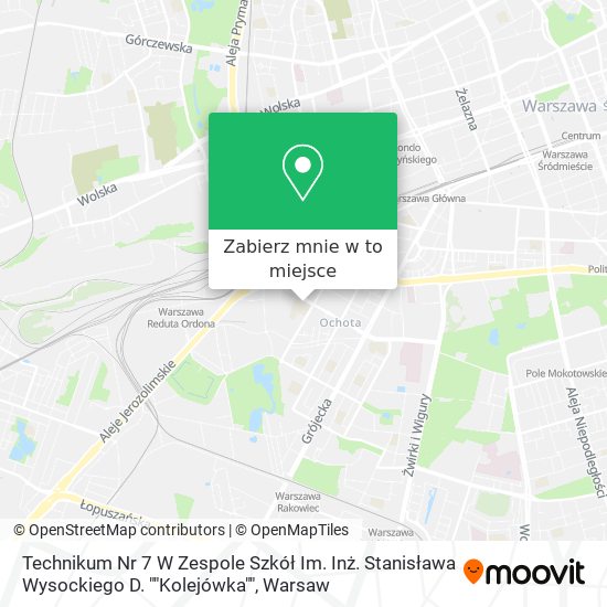 Mapa Technikum Nr 7 W Zespole Szkół Im. Inż. Stanisława Wysockiego D. ""Kolejówka""