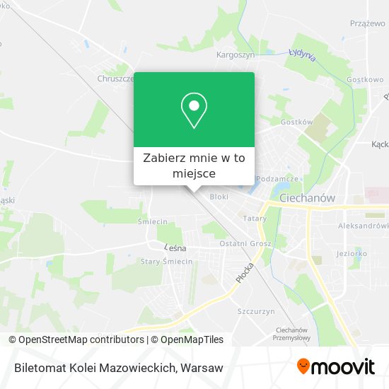 Mapa Biletomat Kolei Mazowieckich