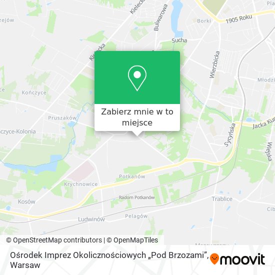 Mapa Ośrodek Imprez Okolicznościowych „Pod Brzozami”