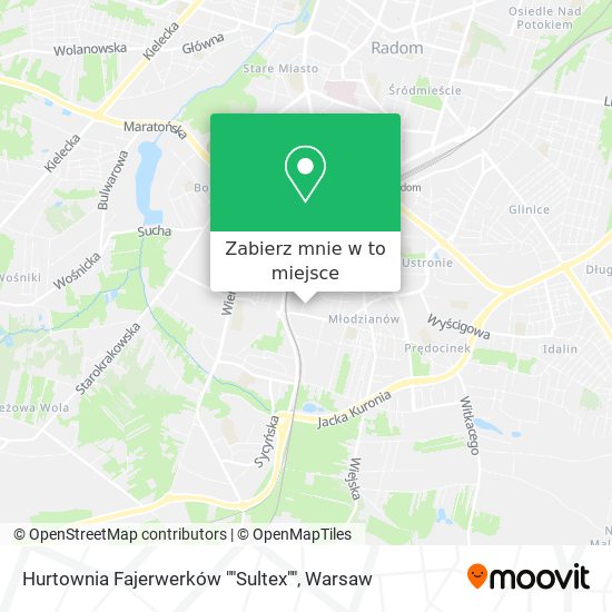 Mapa Hurtownia Fajerwerków ""Sultex""