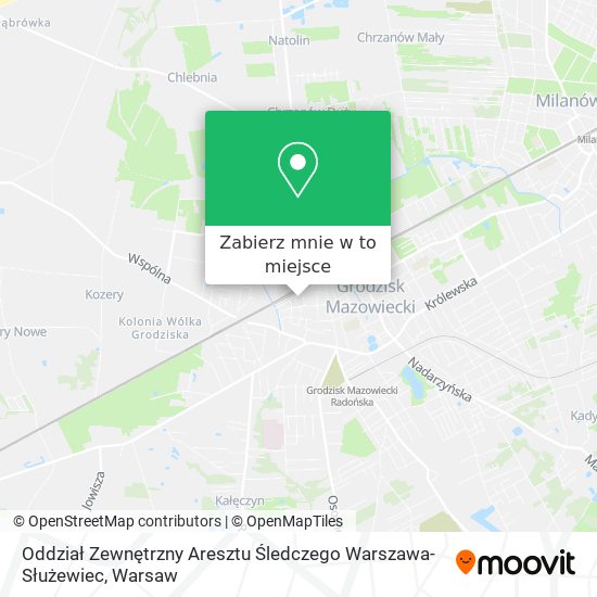 Mapa Oddział Zewnętrzny Aresztu Śledczego Warszawa-Służewiec