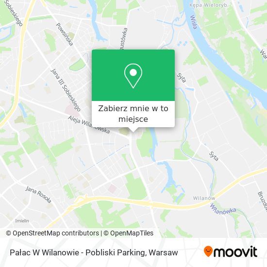 Mapa Pałac W Wilanowie - Pobliski Parking