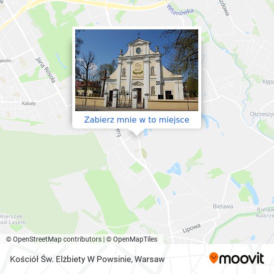 Mapa Kościół Św. Elżbiety W Powsinie