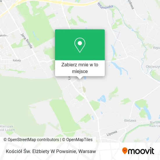 Mapa Kościół Św. Elżbiety W Powsinie